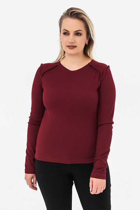 ROZE Burgunderrotes Langarm-T-Shirt - #3044277