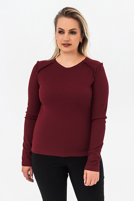 ROZE Burgunderrotes Langarm-T-Shirt - #3044277