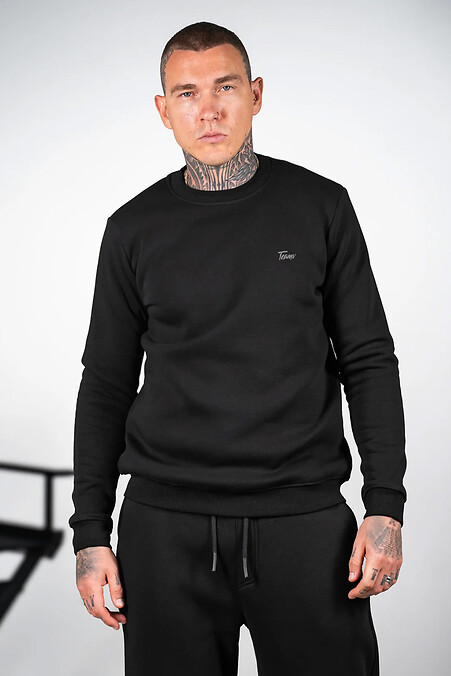 Men's warm sweatshirt with logo Basic Black - #8034279