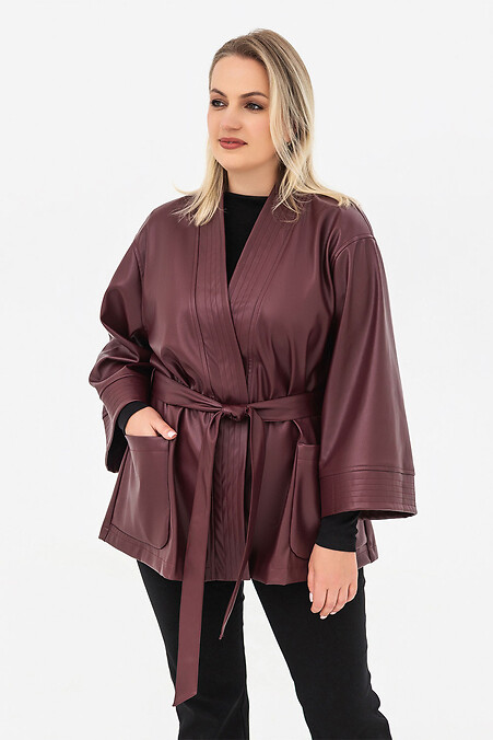 Quadratischer Cardigan, burgunderrot - #3044296