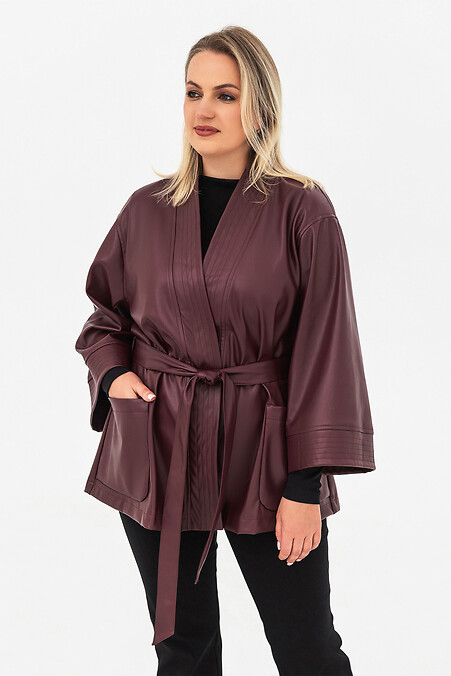Quadratischer Cardigan, burgunderrot - #3044296