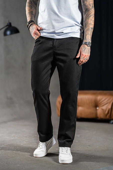 Mom's Men's Cotton Denim Pants Black - #8034297