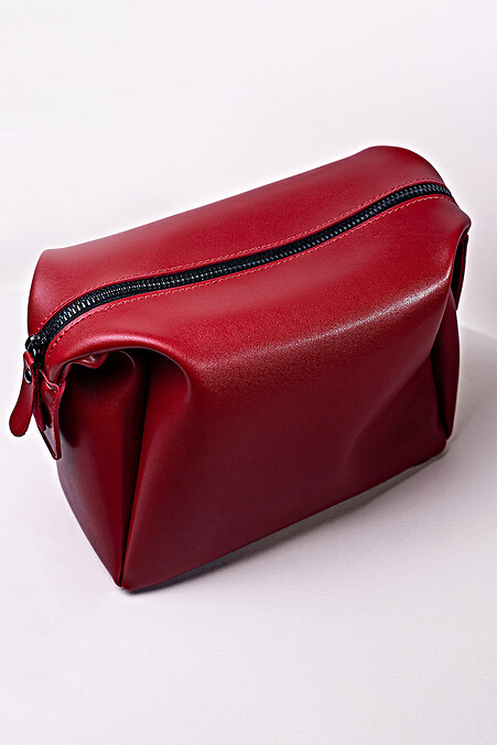 Rote Kosmetiktasche aus Öko-Leder - #8046300