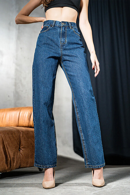 Gerade Damen-Freizeitjeans Denim Wide Blue - #8034301