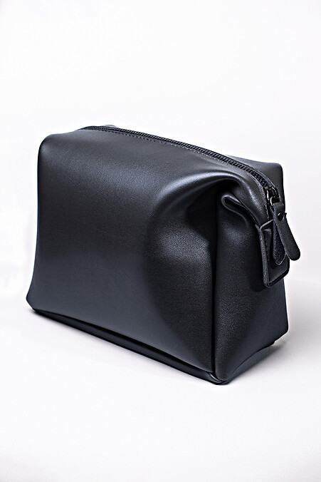 Black eco-leather cosmetic bag - #8046301