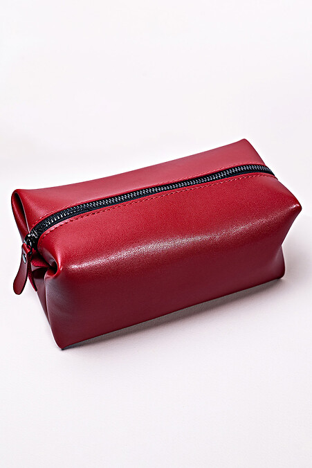 Rote Kosmetiktasche aus Öko-Leder - #8046305
