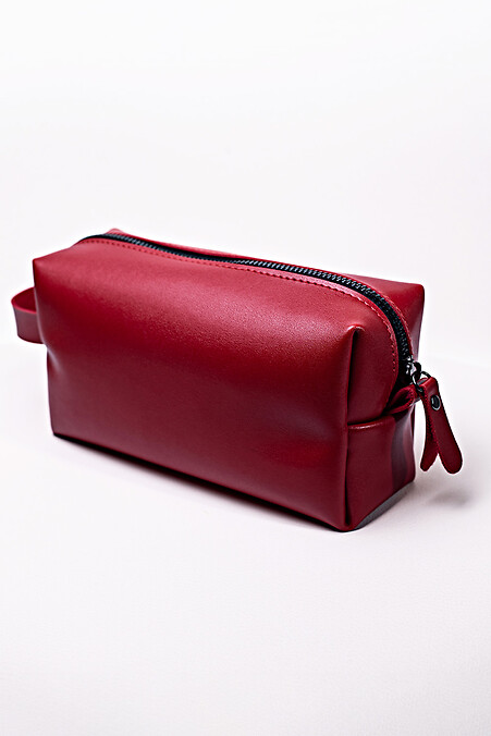 Red eco-leather cosmetic bag - #8046311
