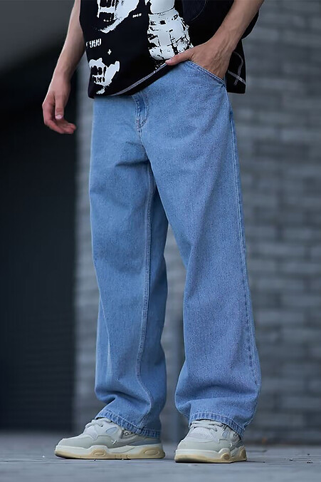 Übergroße Booty-Jeans für Herren in Blau - #8043312
