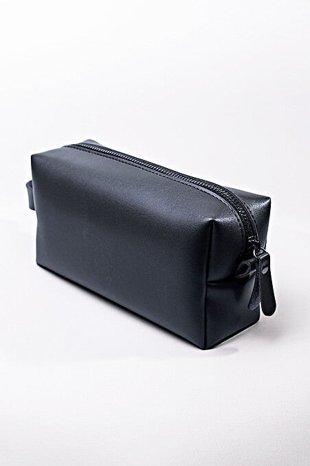 Black eco-leather cosmetic bag - #8046312