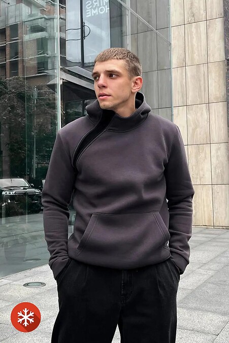 Skos gepolsterte Kapuzenpullover - #8031317