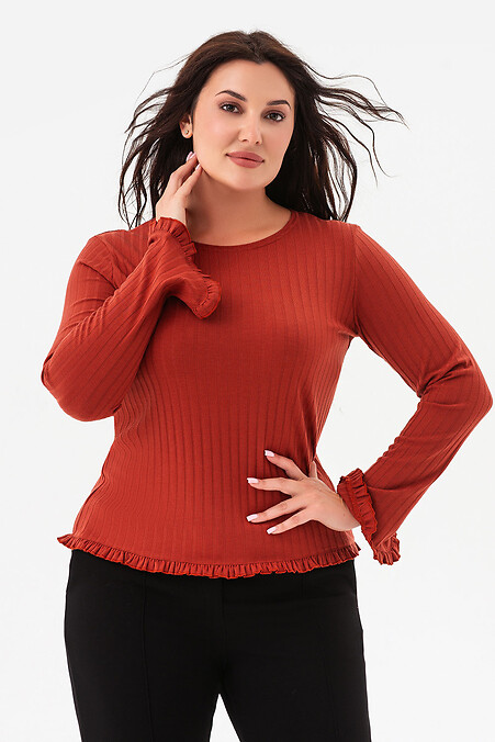 Лонгсів RUFFLE теракотовий - #3043325