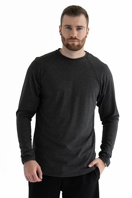 Herren Langarm-T-Shirt Dunkelgrau - #8034327