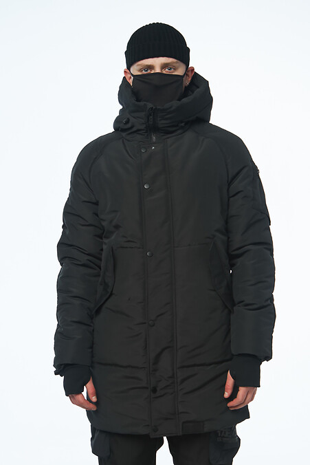 Men's warm parka in black. Outerwear. Color: black. #8037328