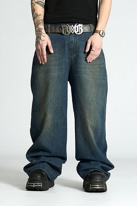 Herren Oversized Skater Jeans in Dunkelblau - #8043328