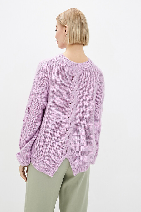Zimowy sweter damski. Kurtki i swetry. Kolor: purpurowy. #4038329
