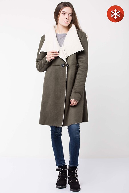 Sheepskin coat AMELIE. Outerwear. Color: green. #3032339