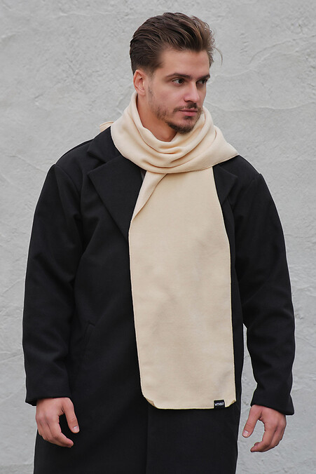 Men's fleece scarf of beige color - #8049343