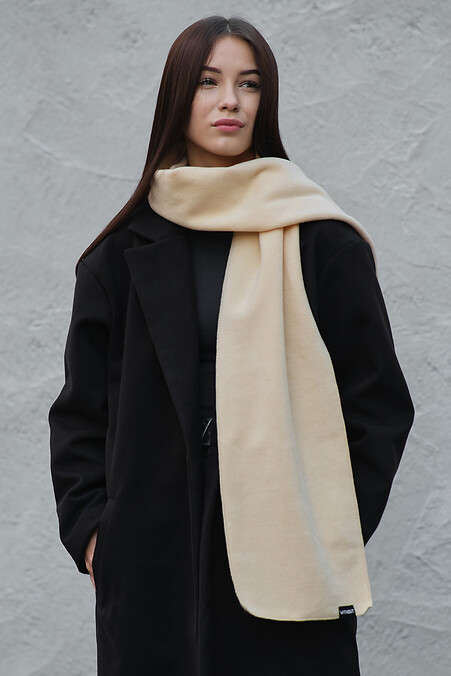 Women's beige fleece scarf - #8049344