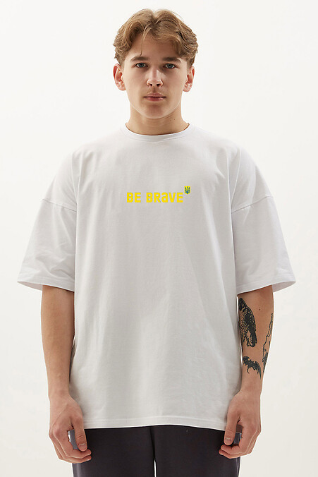 T-Shirt BE BRAVE. T-Shirts. Farbe: weiß. #9000348