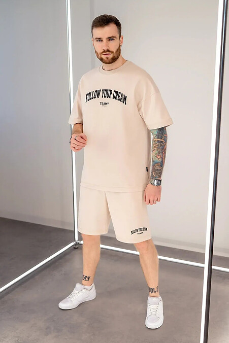 Men's summer suit with Dream print Beige - #8034361