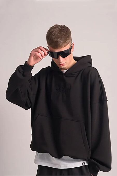 Herren Oversize Hoodie Shark schwarz - #8043364