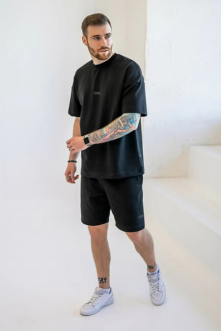 Herren Sommeranzug mit Oversize 32 T-Shirt Schwarz - #8034367