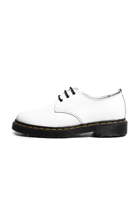 Кожаные белые туфли со шнурком - #4205369