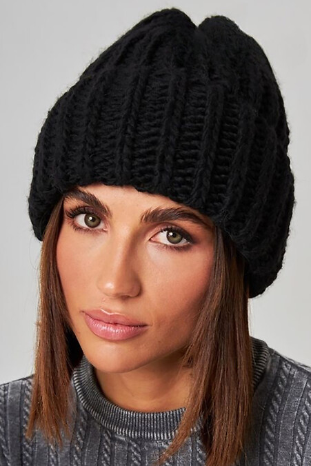 Black woolen cap. Hats, berets. Color: black. #4496369