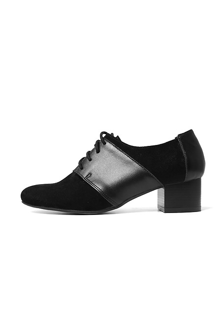 Закрытые туфли черного цвета на небольшом каблуке - #4205371