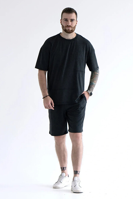 Herren-Sommeranzug mit T-Shirt Cut Dark Grey - #8034376