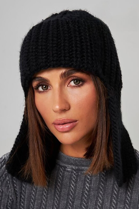 Schwarze Ohrenklappenmütze für Damen. Hüte, Baskenmützen. Farbe: das schwarze. #4496377