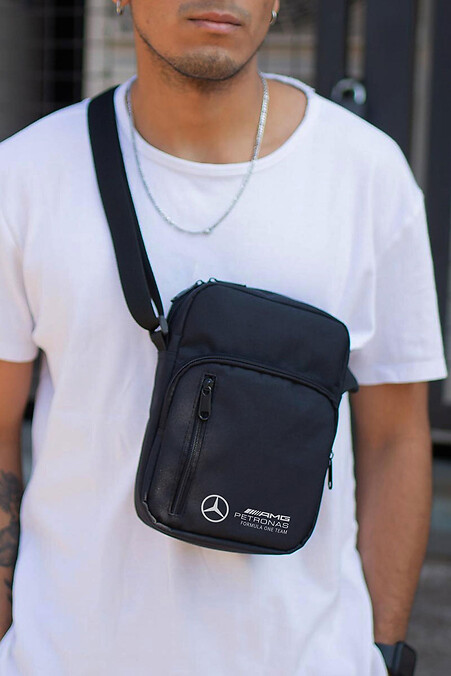 Herren-Kuriertasche Umhängetasche mit AMG-Aufdruck Schwarz - #8055378