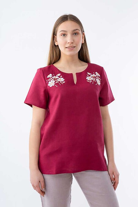 Вышитая женская блузка. Блузы, рубашки. Цвет: красный. #2012379