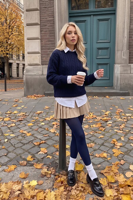 Dunkelblaue Mikrofaserstrumpfhose - #2040381