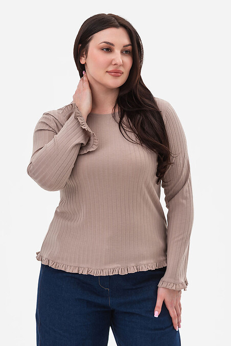 Ruffle Beige Longsleeve - #3043382