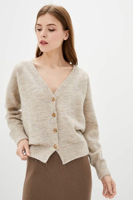 Weibliche Strickjacke. Jacken und Pullover. Farbe: beige. #4038388