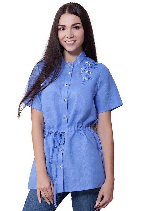 Вышитая женская блузка. Блузы, рубашки. Цвет: синий. #2012394