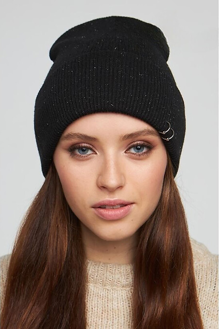 Demi-season women's hat in black.. Hats, berets. Color: black. #4496407
