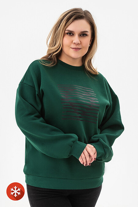 Warmer Pullover WENDI mit Fleece Stripe Heart schwarz - #9001407