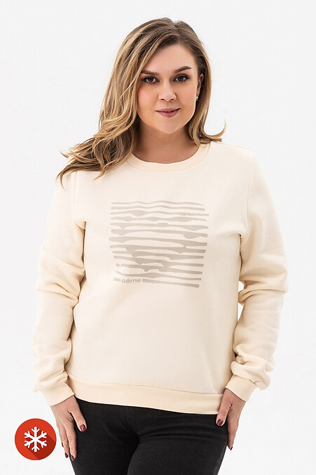TODEY Striped Heart beige insulated sweatshirt. Jackets and sweaters. Color: beige. #9001408