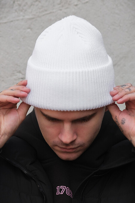 Men's extended beanie hat docker Dominic. Hats, berets. Color: white. #8049410
