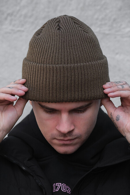 Men's extended beanie hat docker Dominic. Hats, berets. Color: green. #8049414