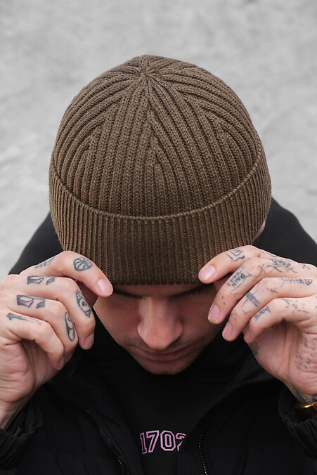 Men's insulated beanie hat docker Gvido. Hats, berets. Color: green. #8049422