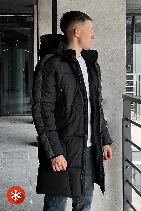 Men's winter parka jacket black - #8031423
