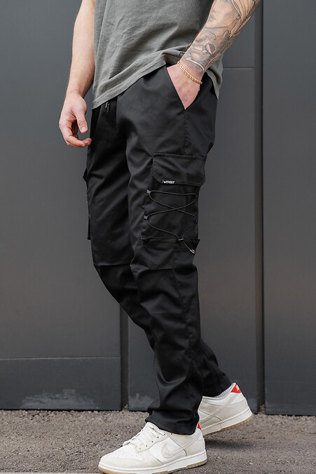 Herren-Strick-Cargohose ohne Delta Fenix, Schwarz - #8056424