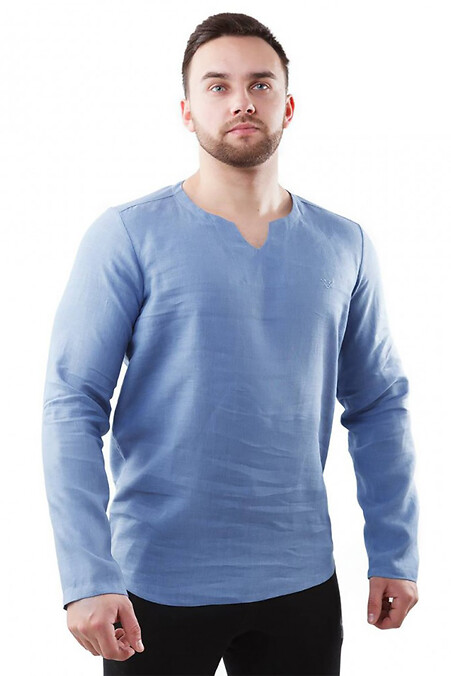 Вышитая рубашка мужская. Рубашки. Цвет: синий. #2012425