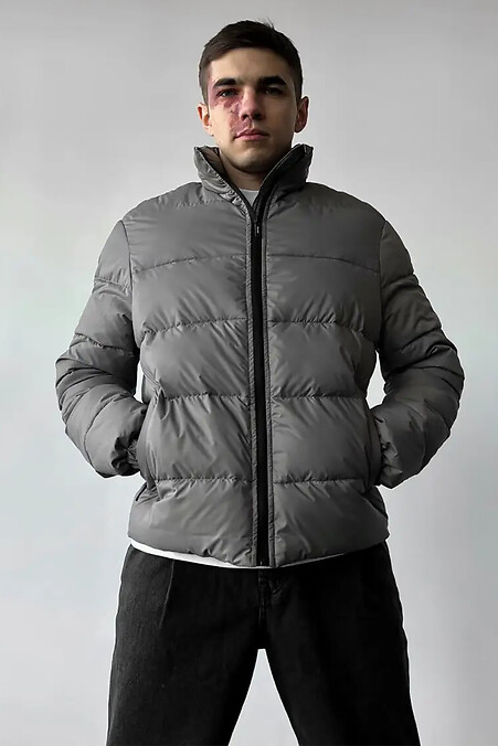 Men's demi-season jacket in gray - #8031425