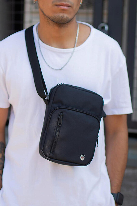 Men's Messenger Bag Shoulder Pouch with Print Rick Black. Crossbody. Color: black. #8055426