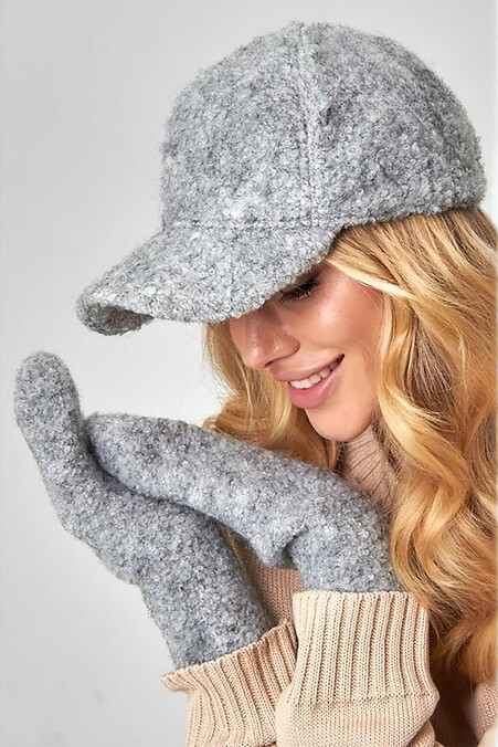 Women's Gray Bobble Baseball Cap. Hats, berets. Color: gray. #4496427