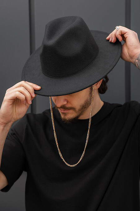 Чоловічий Капелюх Without Fedora З Ланцюжком Black - #8056430
